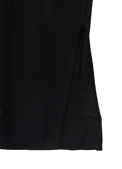 MILLING WOOL SIDE SLIT ROUND NECK LONG SLV T