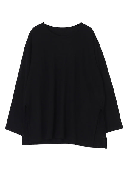 MILLING WOOL SIDE SLIT ROUND NECK LONG SLV T