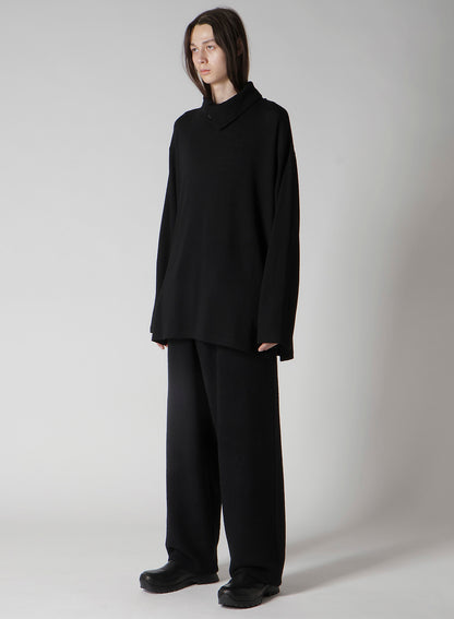 MILLING WOOL SIDE SLIT HIGH NECK LONG SLV T