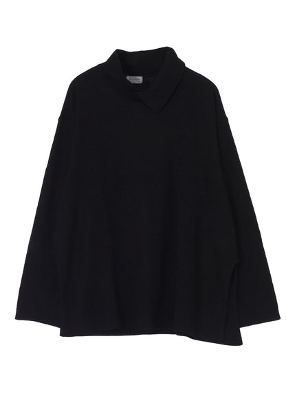 MILLING WOOL SIDE SLIT HIGH NECK LONG SLV T