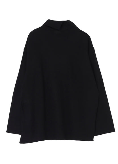 MILLING WOOL SIDE SLIT HIGH NECK LONG SLV T