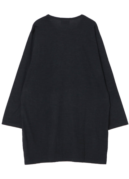 WOOL SINGLE JERSEY SIDE SLIT BUTTON DETAIL T