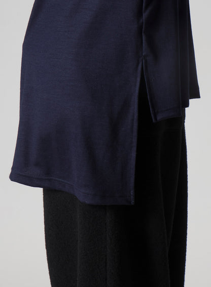 WOOL SINGLE JERSEY PANELED TURTLE NECK PO