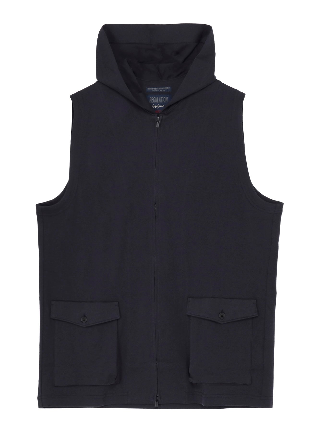 HIGH DENSITY JERSEY HOODED ZIP VEST