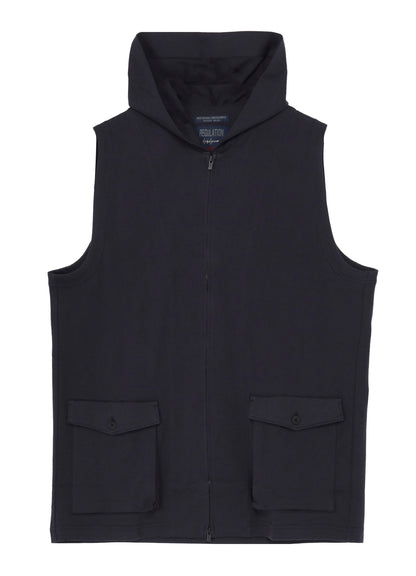 HIGH DENSITY JERSEY HOODED ZIP VEST