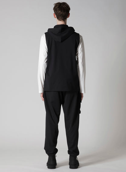 HIGH DENSITY JERSEY HOODED ZIP VEST