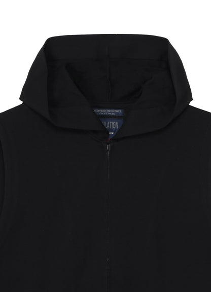 HIGH DENSITY JERSEY HOODED ZIP VEST