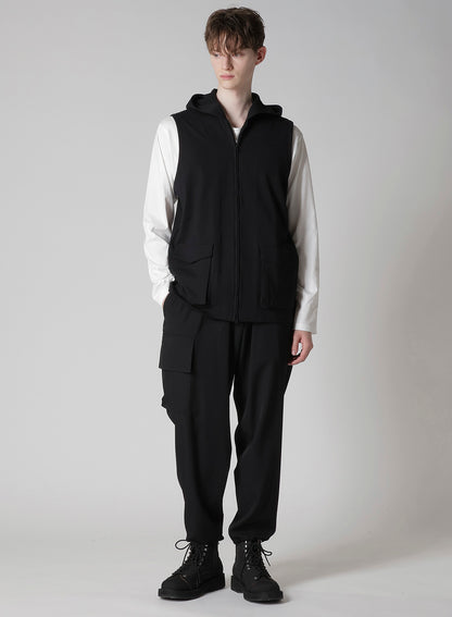 HIGH DENSITY JERSEY HOODED ZIP VEST