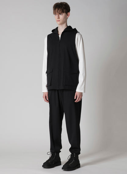 HIGH DENSITY JERSEY HOODED ZIP VEST