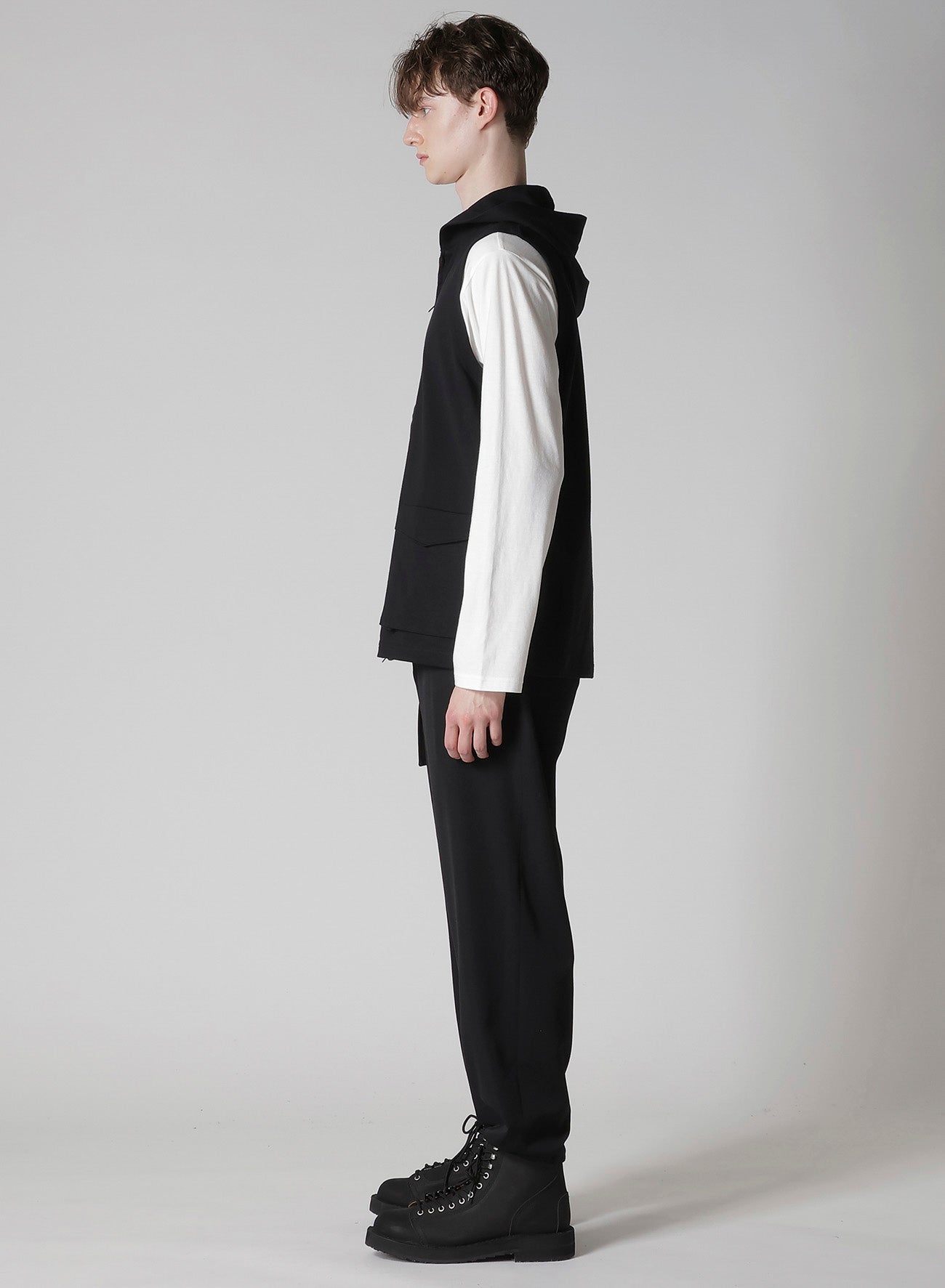 HIGH DENSITY JERSEY HOODED ZIP VEST