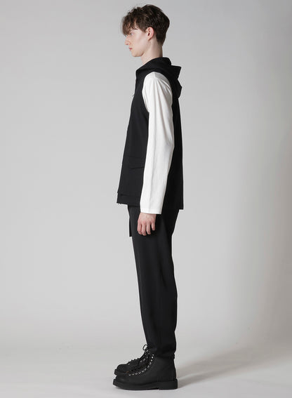 HIGH DENSITY JERSEY HOODED ZIP VEST