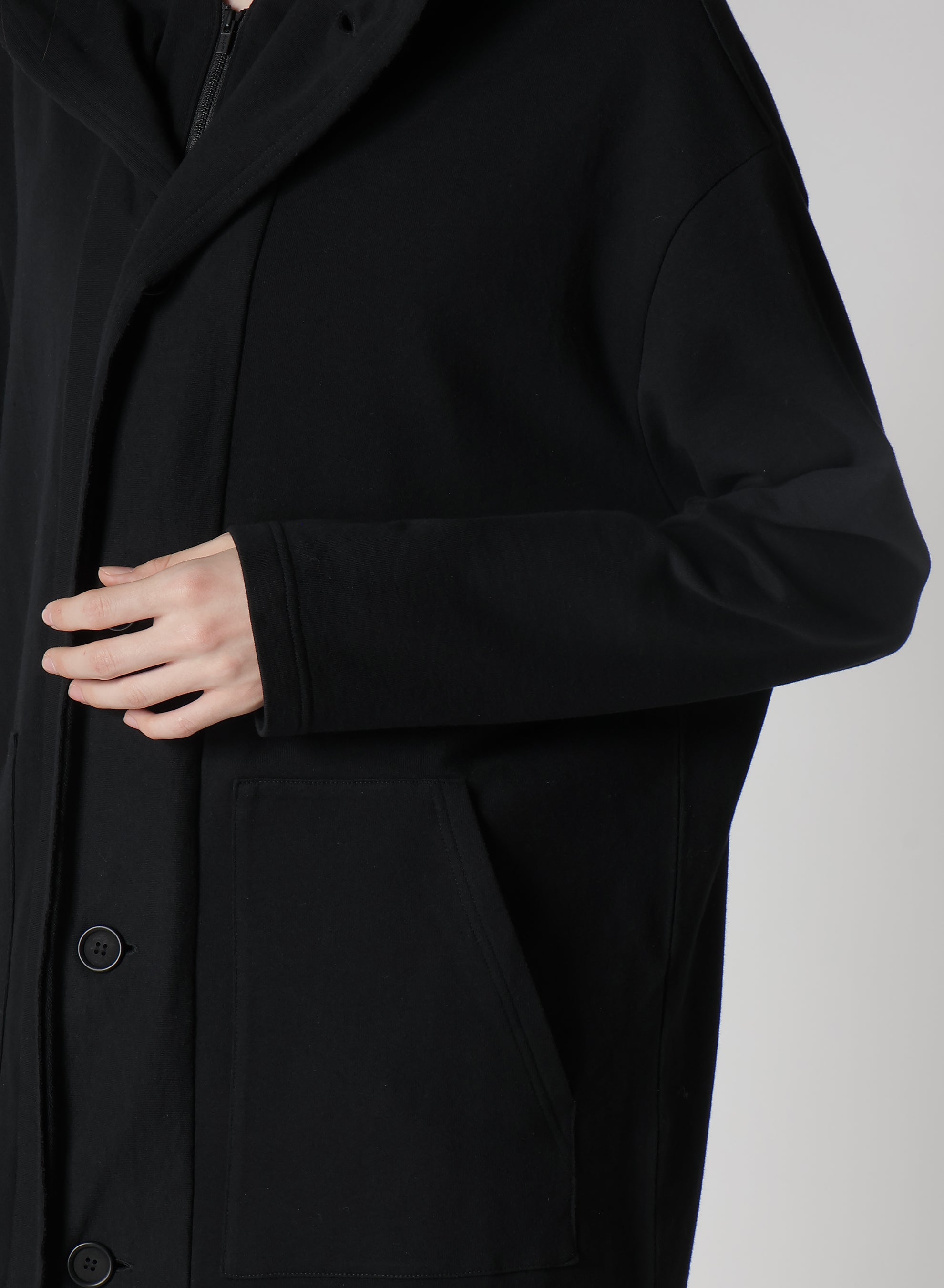 REGULATION FRENCH TERRY HOODED COAT – THE SHOP YOHJI YAMAMOTO