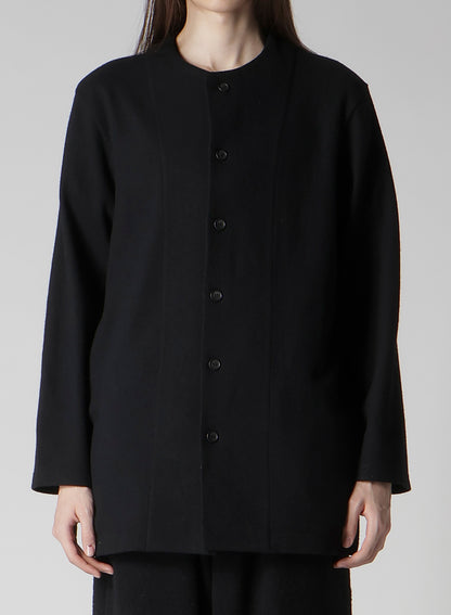 WOOLLEN JERSEY ROUND NECK JACKET