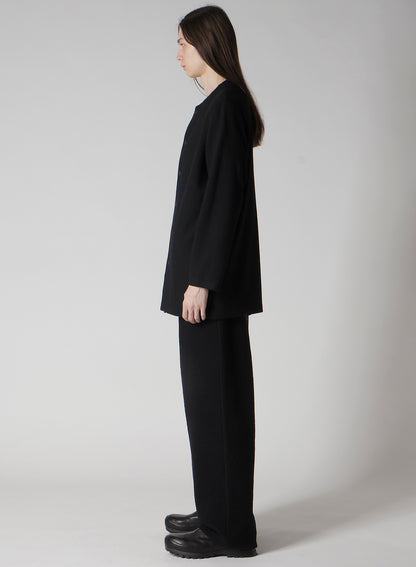 WOOLLEN JERSEY ROUND NECK JACKET