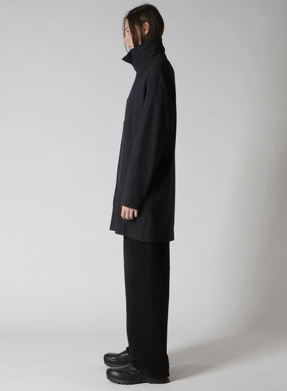 WOOLLEN JERSEY HIGH NECK LONG COAT