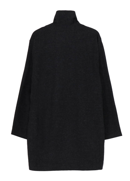 WOOLLEN JERSEY HIGH NECK LONG COAT