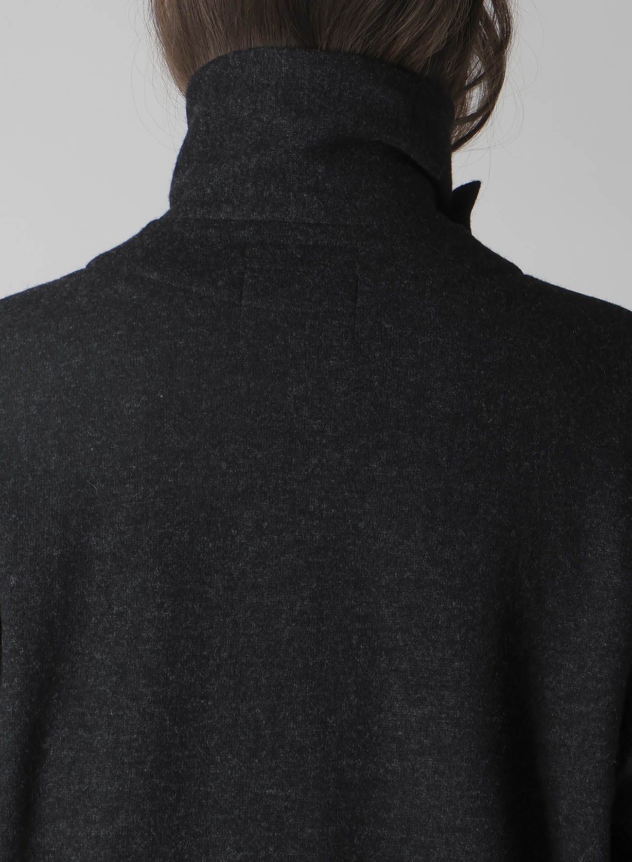 WOOLLEN JERSEY HIGH NECK LONG COAT