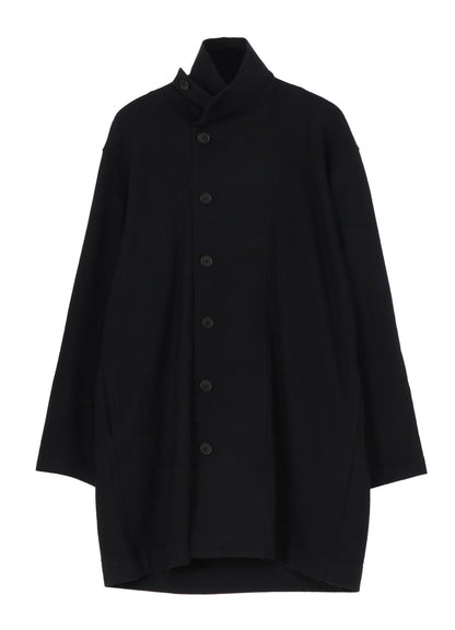 WOOLLEN JERSEY HIGH NECK LONG COAT