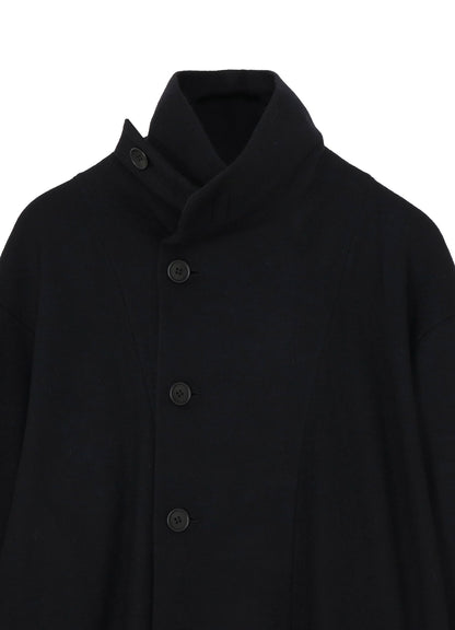 WOOLLEN JERSEY HIGH NECK LONG COAT
