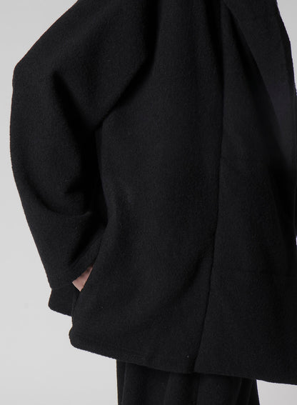 BOUCLE SINGLE JERSEY PADDED HOODED COAT