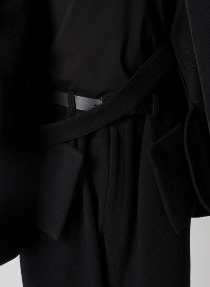 BOUCLE SINGLE JERSEY PADDED HOODED COAT