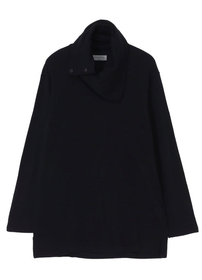 WOOL HOUNDSTOOTH JACQUARD HIGH NECK LONG SLV T