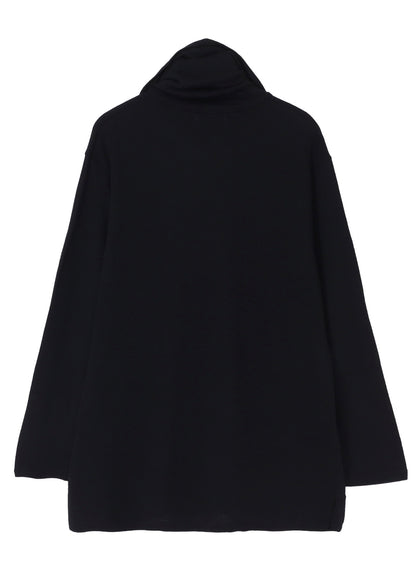 WOOL HOUNDSTOOTH JACQUARD HIGH NECK LONG SLV T