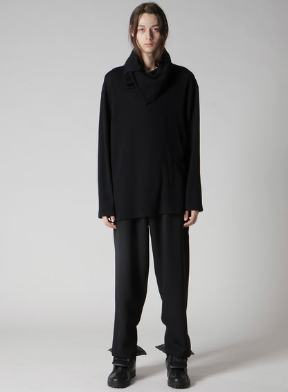 WOOL HOUNDSTOOTH JACQUARD HIGH NECK LONG SLV T