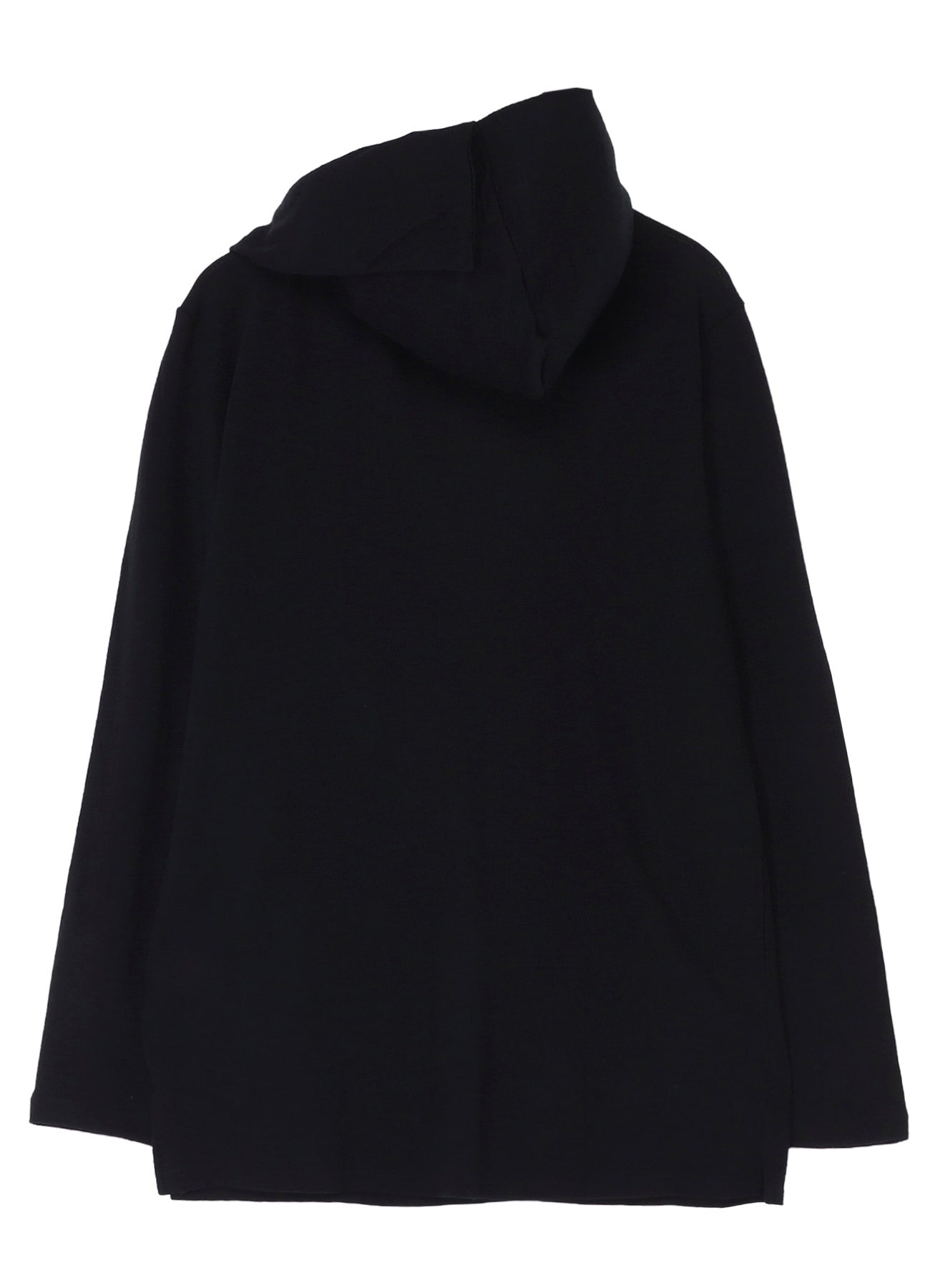 WOOL HOUNDSTOOTH JACQUARD HENLEY NECK HOOD T