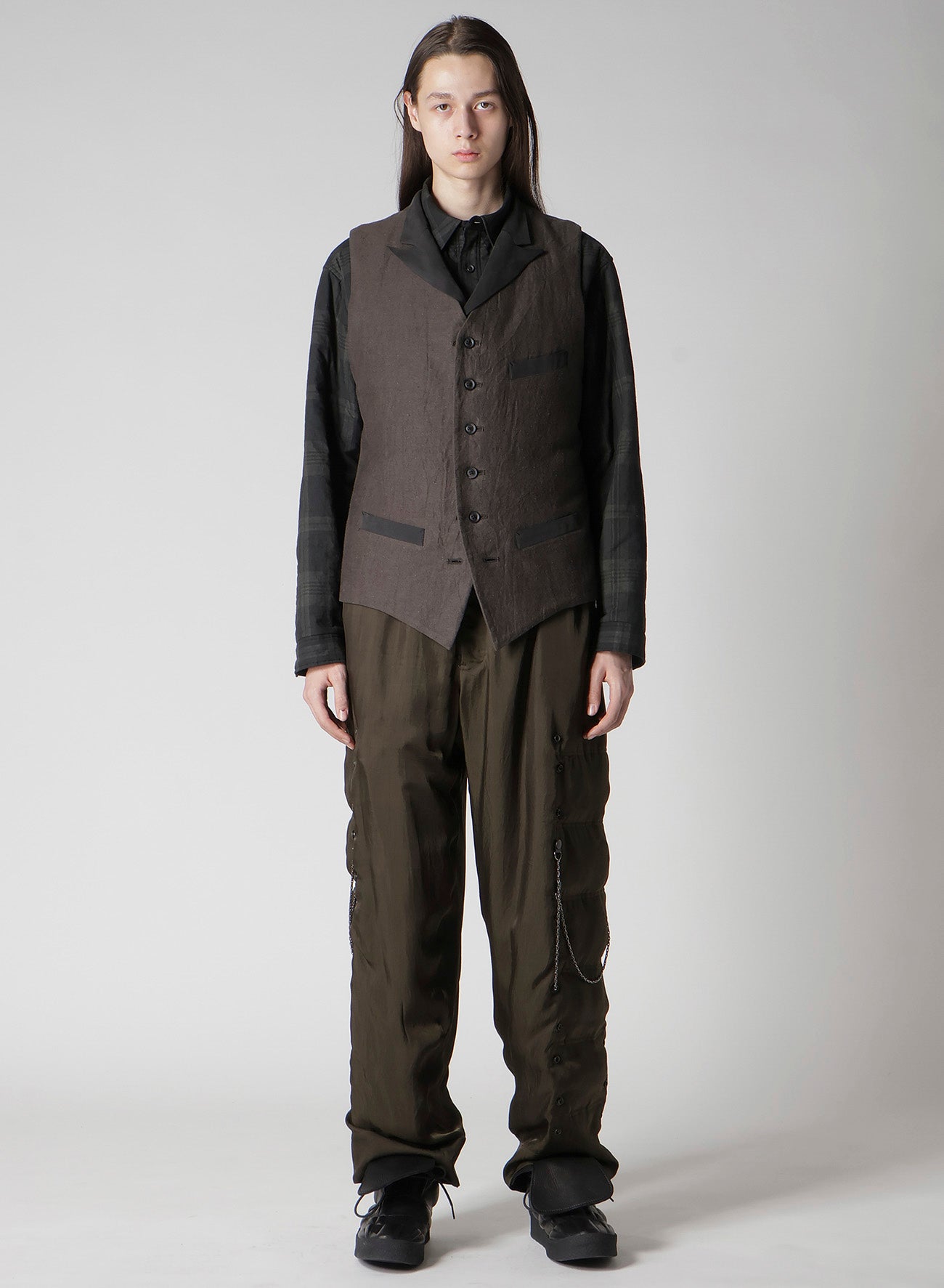 COTTON LINEN DOUBLE VEST WITH LINER