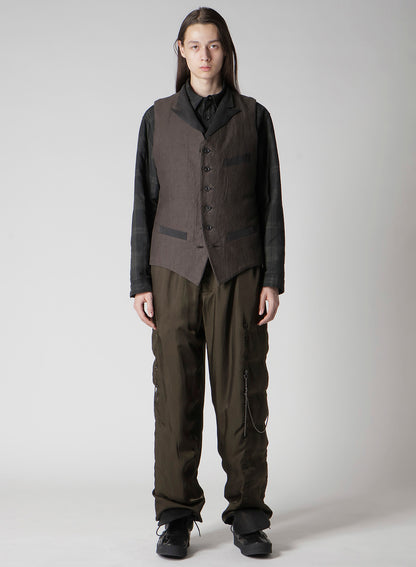 COTTON LINEN DOUBLE VEST WITH LINER