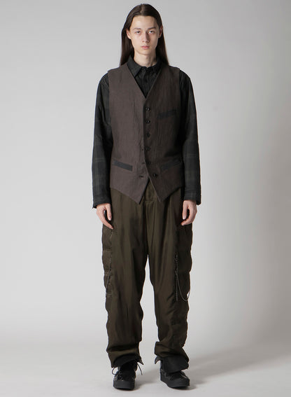COTTON LINEN DOUBLE VEST WITH LINER