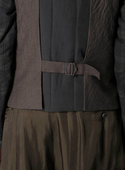 COTTON LINEN DOUBLE VEST WITH LINER
