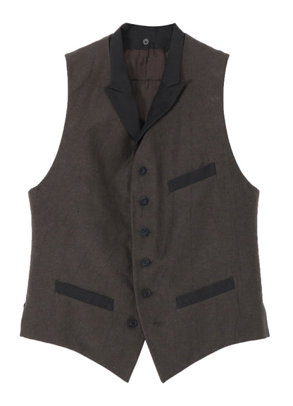 COTTON LINEN DOUBLE VEST WITH LINER