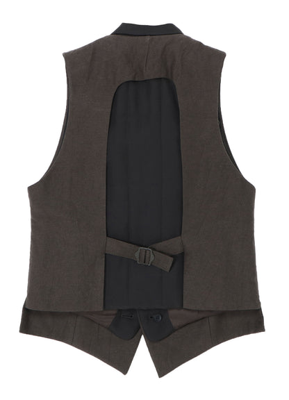 COTTON LINEN DOUBLE VEST WITH LINER