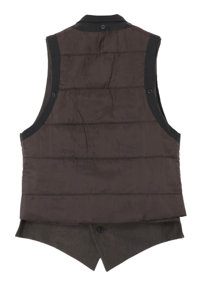 COTTON LINEN DOUBLE VEST WITH LINER