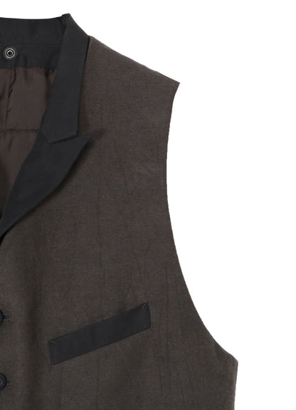 COTTON LINEN DOUBLE VEST WITH LINER