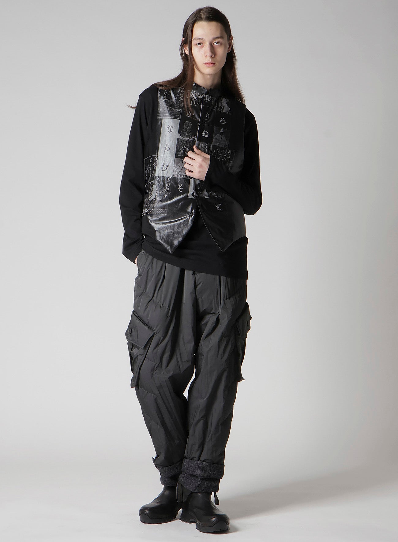 HIRAGANA PRINTED TRANSPARENT VEST