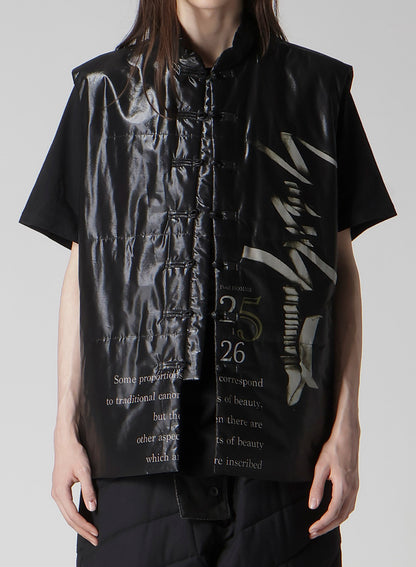 PAPER LOGO PRINTED CHINESE COLLAR VEST