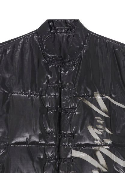 PAPER LOGO PRINTED CHINESE COLLAR VEST