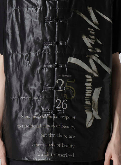 PAPER LOGO PRINTED CHINESE COLLAR VEST