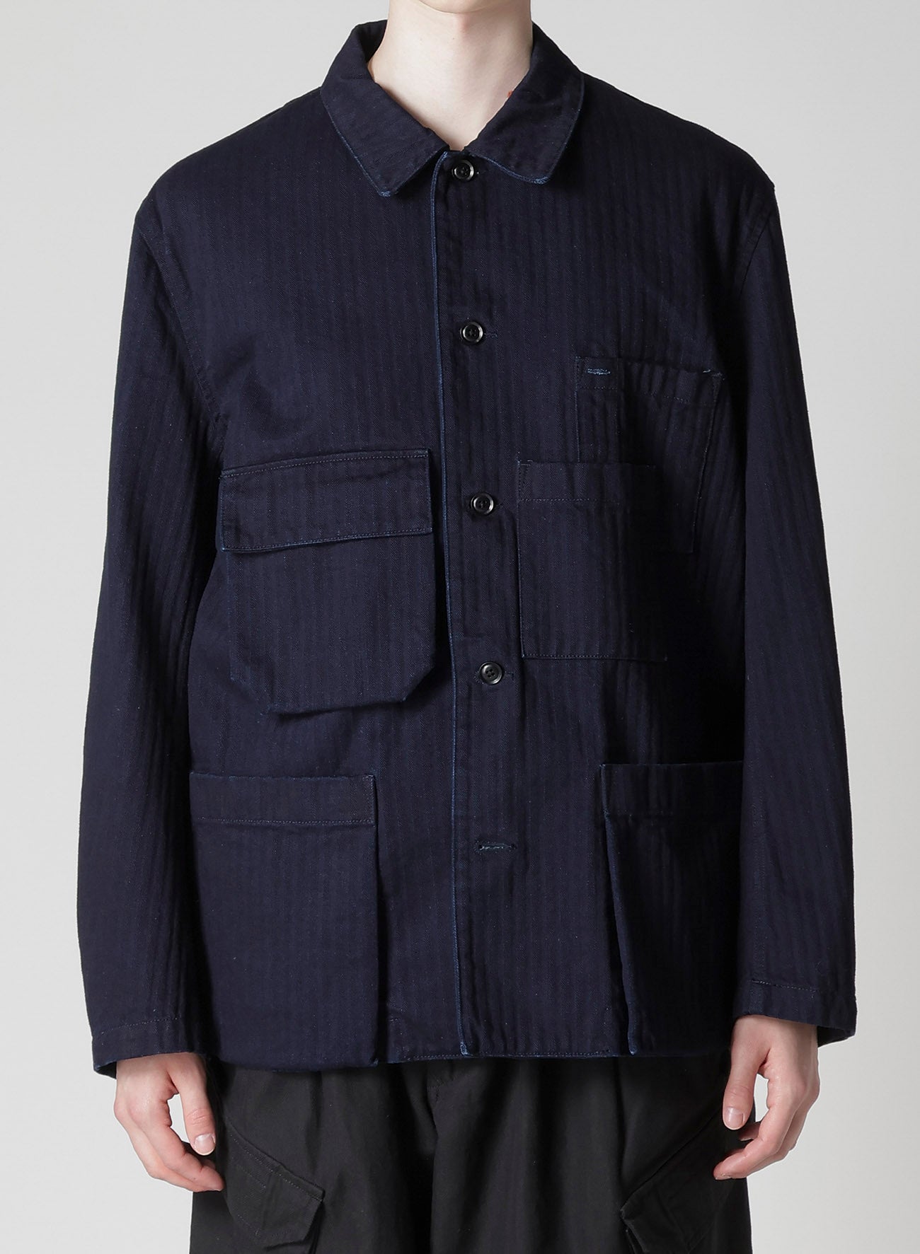 BS HERRINGBONE DENIM 5BS OVERLAP POCKET BLOUSON