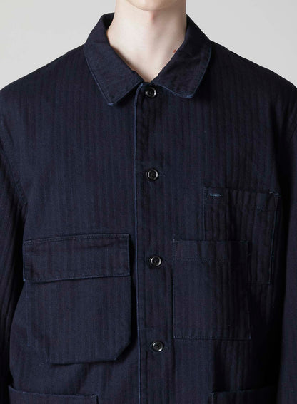 BS HERRINGBONE DENIM 5BS OVERLAP POCKET BLOUSON