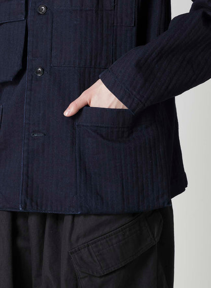 BS HERRINGBONE DENIM 5BS OVERLAP POCKET BLOUSON