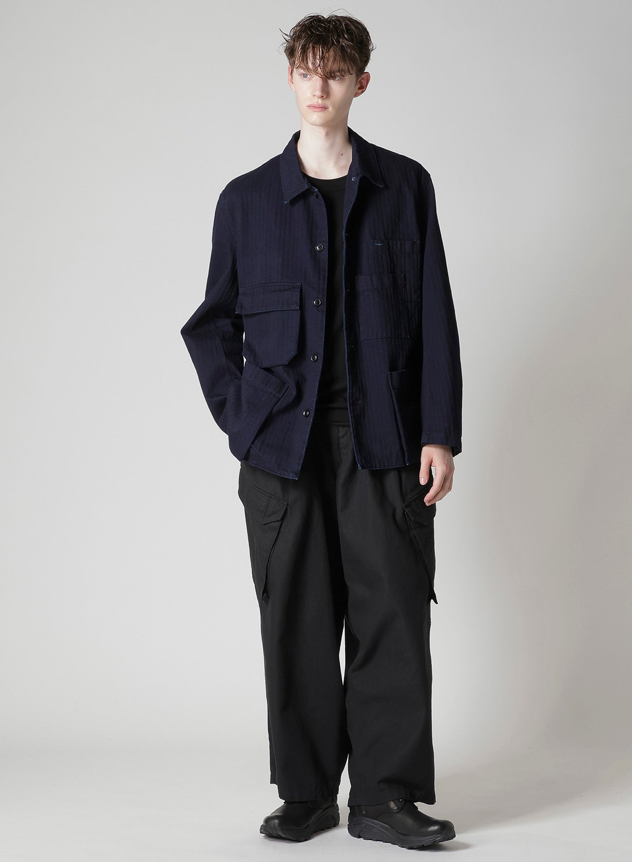 BS HERRINGBONE DENIM 5BS OVERLAP POCKET BLOUSON