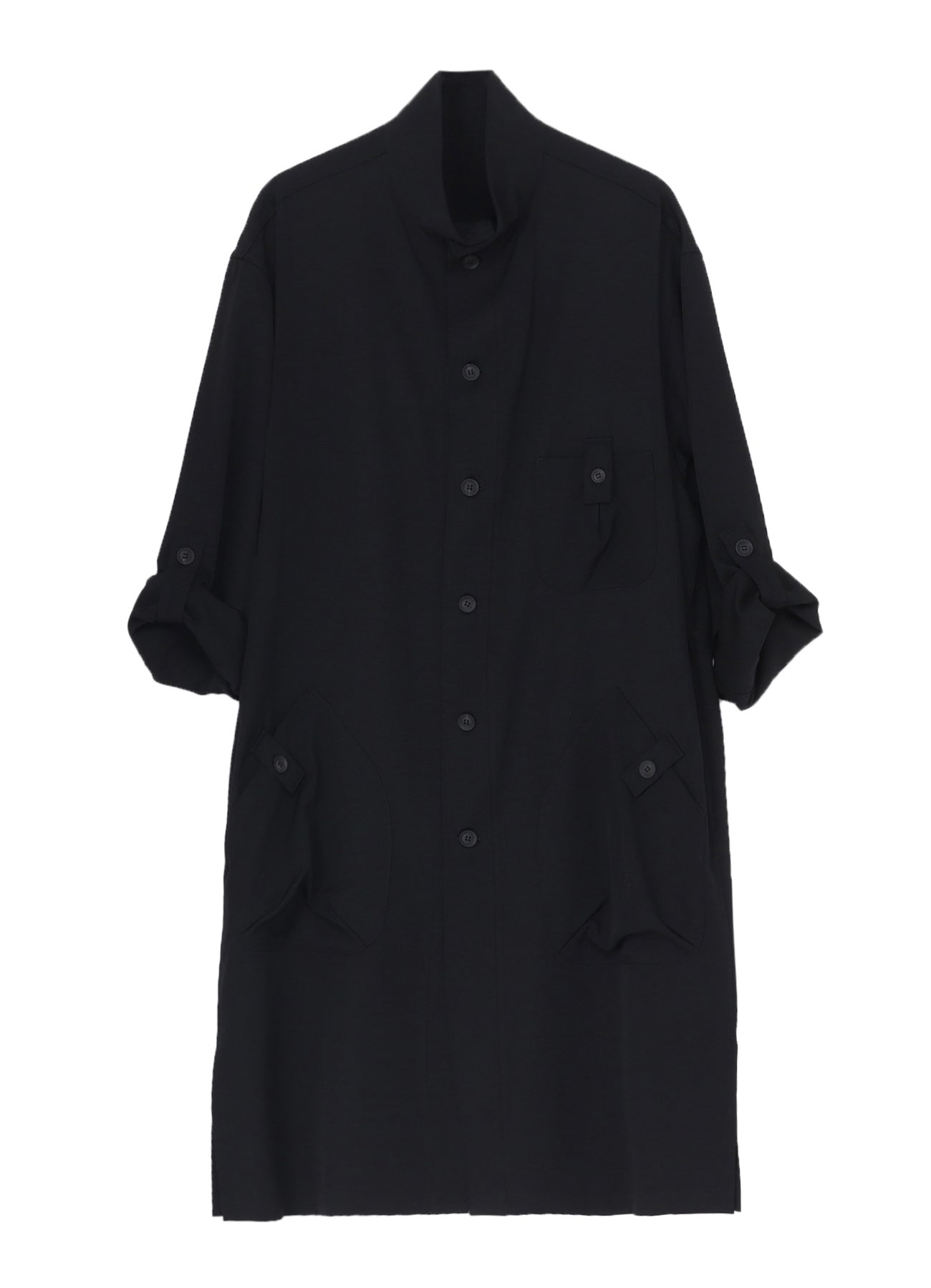 WOOL GABARDINE LONG SHIRT COAT
