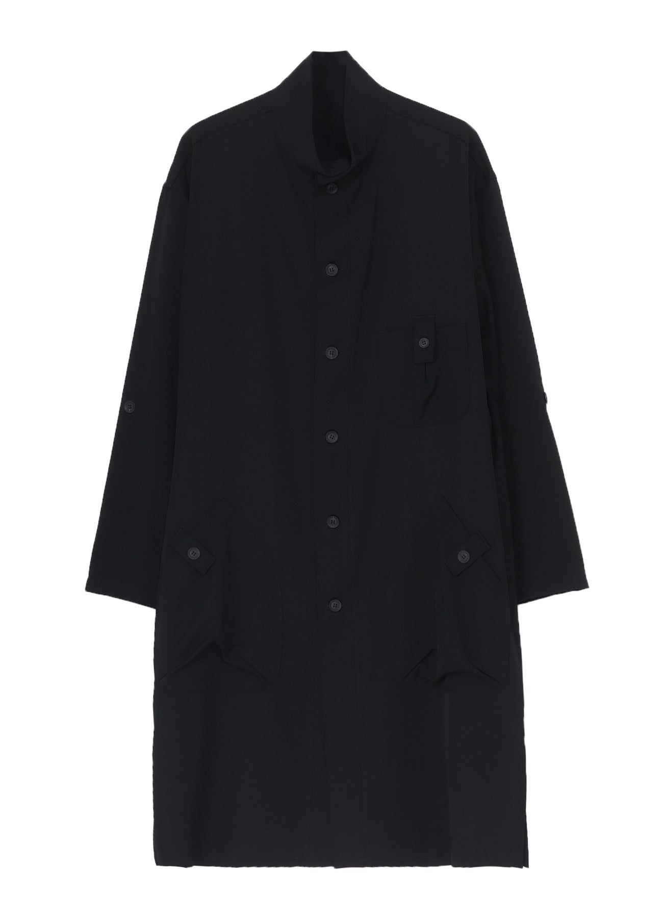 WOOL GABARDINE LONG SHIRT COAT