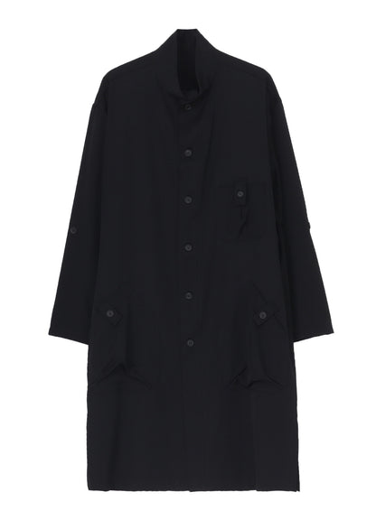 WOOL GABARDINE LONG SHIRT COAT
