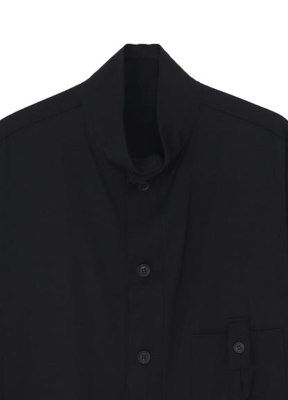 WOOL GABARDINE LONG SHIRT COAT