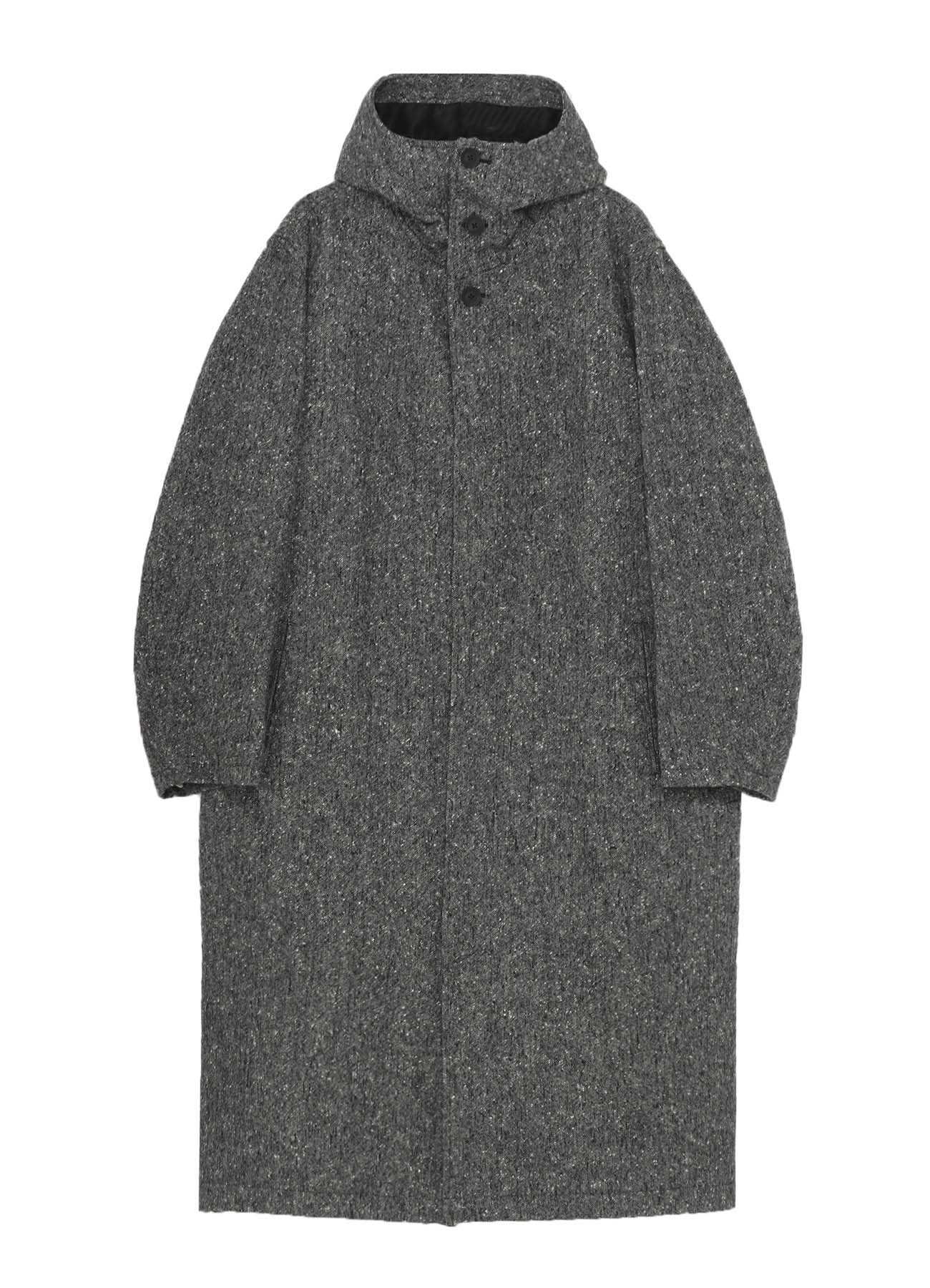 NEP TWEED FLY FRONT FOODED COAT – THE SHOP YOHJI YAMAMOTO